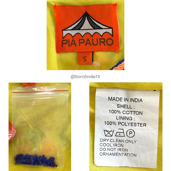 PIA PAURO Designer Colorful Hand Beaded Cutout Sleeveless Mini Dress - NWT - Picture 16 of 16